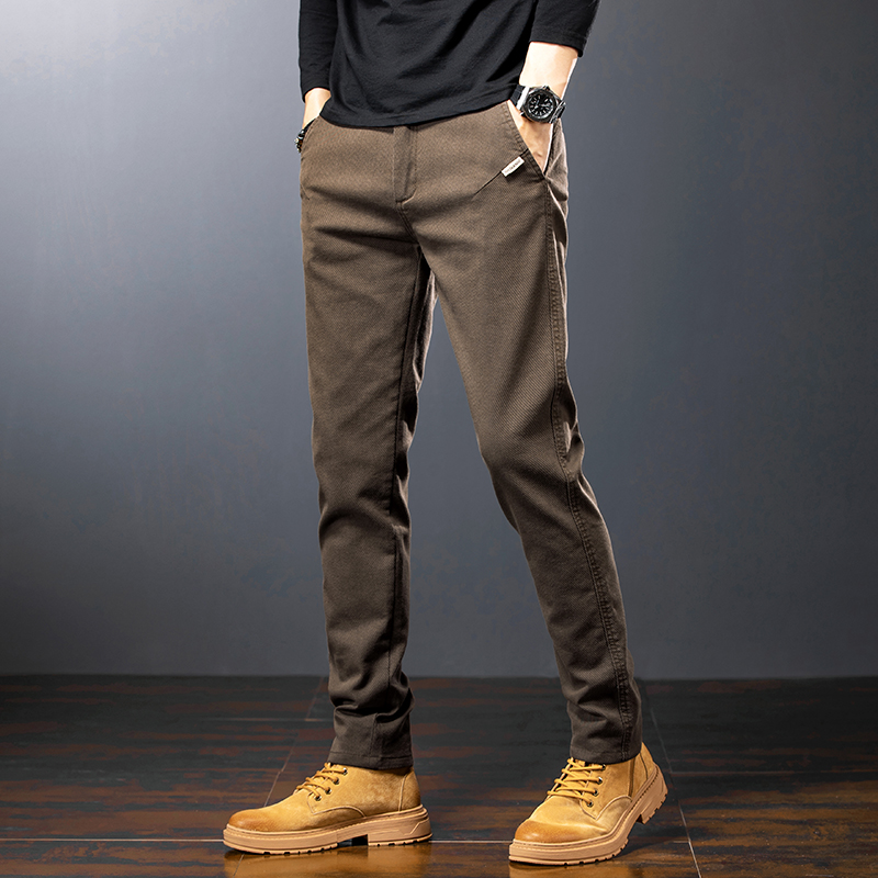 休闲裤男士2024年秋季新款潮牌商务西裤修身直筒长裤弹力运动裤子