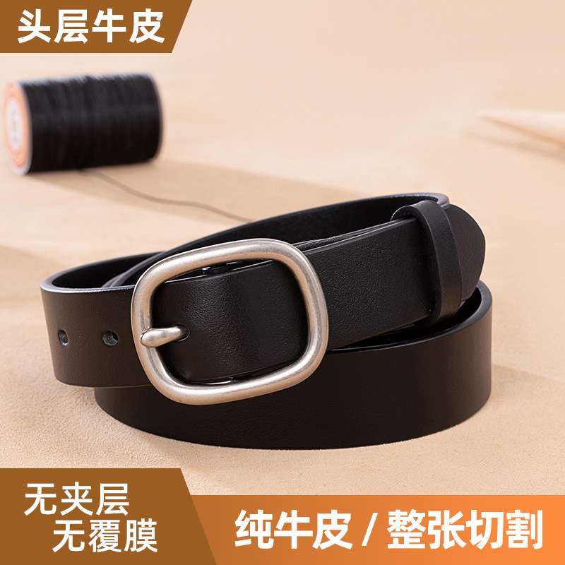 广州皮带厂复古腰带女士时尚装饰皮带女时尚百搭外贸宽腰封