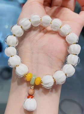 同款香灰琉璃莲花珠款原创A搭配款手链 女款琉璃饰品礼物