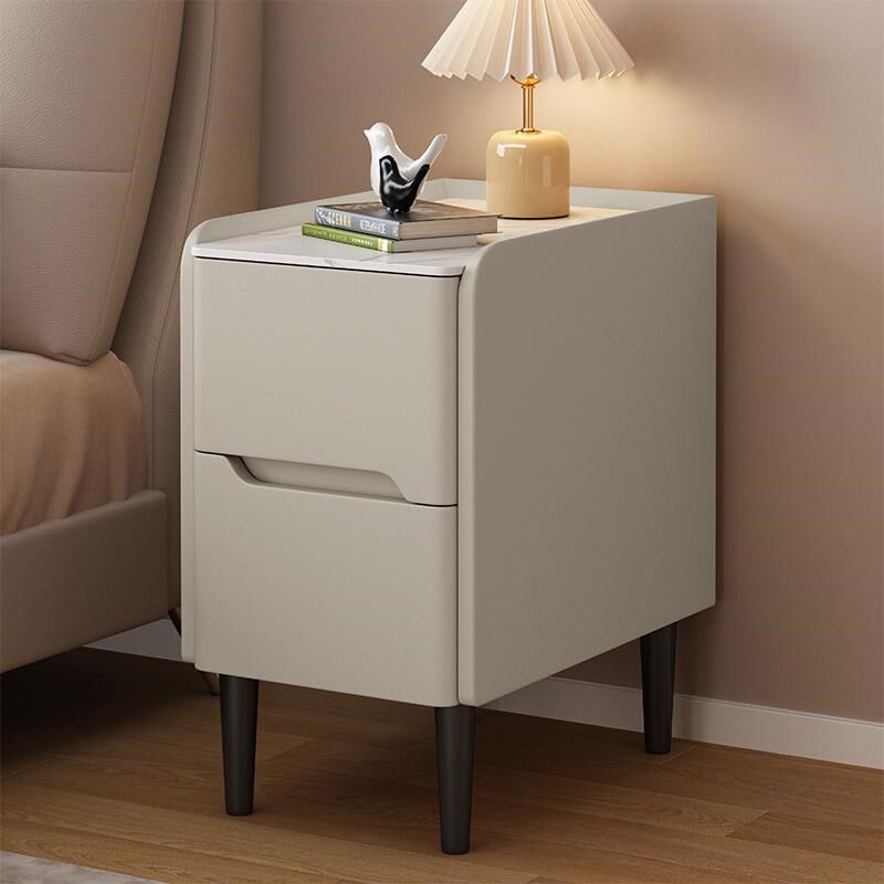 实木迷你床头柜现代简约25vcm储物柜小型智能柜轻奢岩板超窄床边