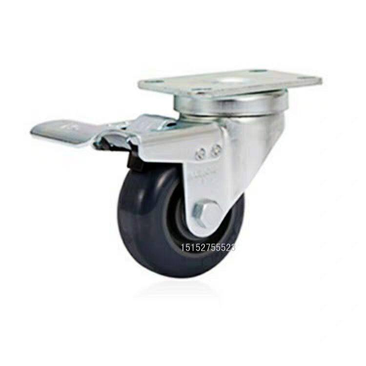 科顺轮子3寸聚氨酯静音万向刹车脚轮耐磨奥奔A2-3346-91BRK4 包邮