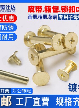 对锁螺丝 镀铜铆钉扣子母固定 对敲子母螺丝对接螺丝连接账本钉m5