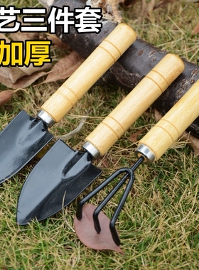 园艺小铲子种花工具家用套装种菜栽养花多肉花铲赶海三件套铁锹铲