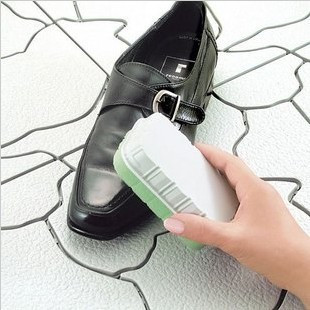 双面使用擦皮鞋 刷 增亮刷 两面用油性海绵鞋 日本进口sanada