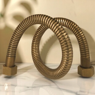 防爆软管热水器马桶进水管 双头角阀冷热上水管 欧式复古古软管