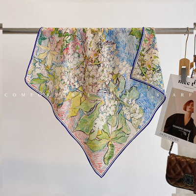 日本品质2025秋冬新款铃兰梦时尚真丝羊毛丝巾女高级感轻奢保暖丝