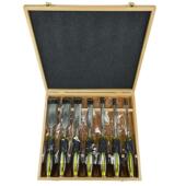 7件套透明一体穿心柄铬钒钢木工凿七件套木匠平凿套装