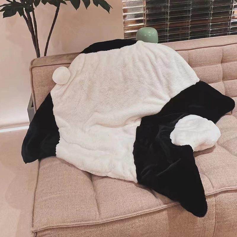 ins熊猫沙发毯毛毯盖毯冬季办公室午睡毯抱枕被子两用毯子二合一,床上用品,休闲毯/毛毯/绒毯,淘宝优惠券,粉丝福利购,淘宝优惠卷