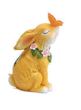 家居太阳能灯摆件仿真蝴蝶兔子雕塑户外庭院花园装饰摆设创意礼品