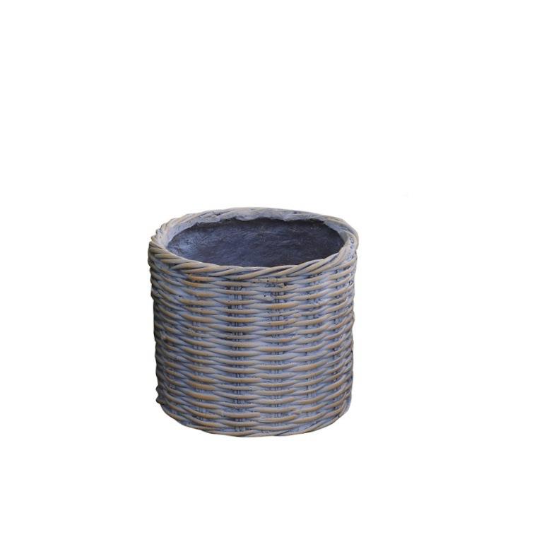 做旧落仿藤编ns透花盆OGS户外庭院花园装气饰氧化镁i摆件工地艺品