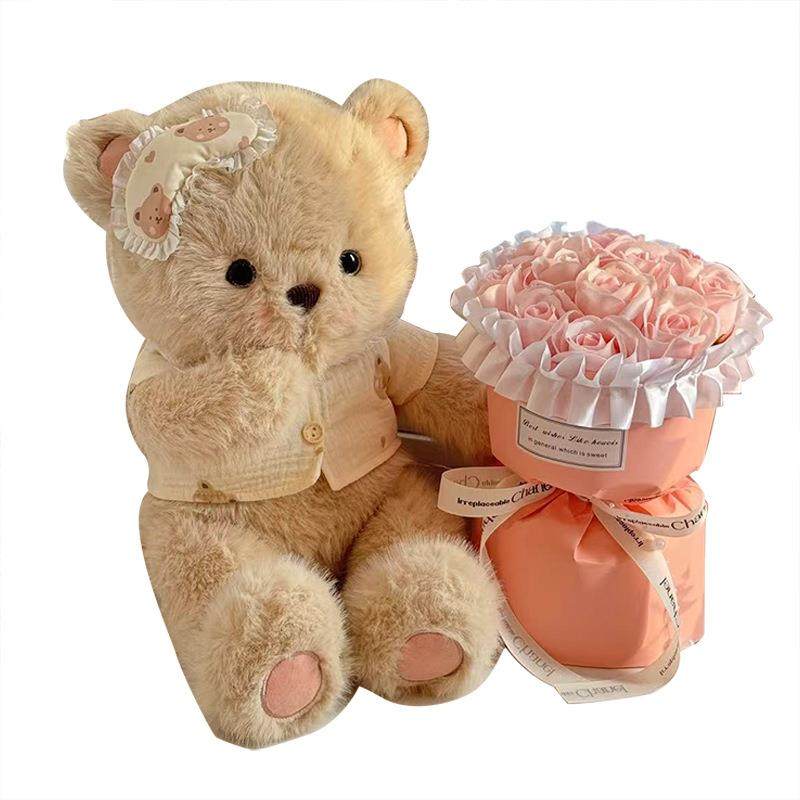 晚安熊玩偶仿真玫瑰花束抱抱桶生日礼物送女生女朋友闺蜜毛绒,家居饰品,餐桌花艺,淘宝优惠券,粉丝福利购,淘宝优惠卷