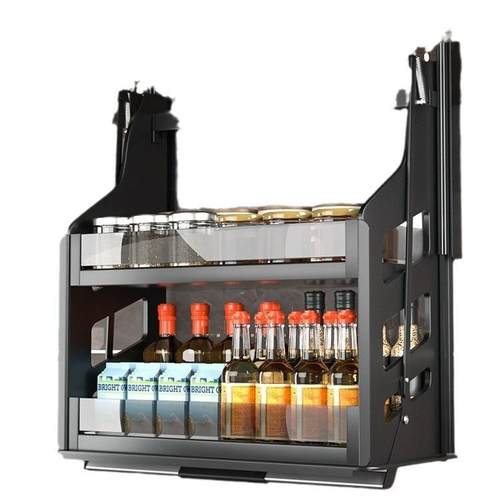 意铂尼吊柜升降拉篮厨房上下垂直升降拉篮双层缓冲