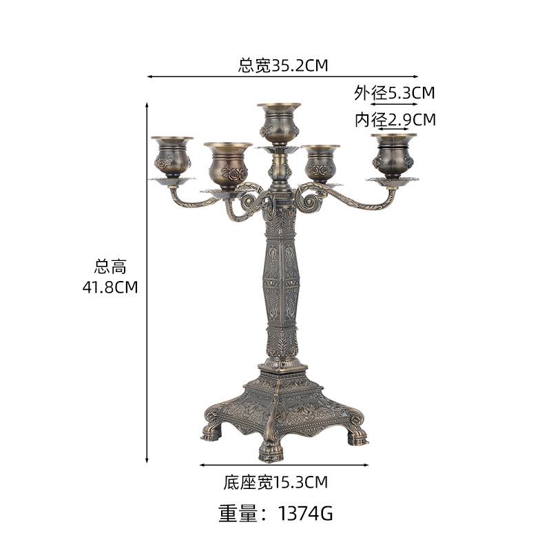 轻奢复古黑色蜡烛台宴会酒店装饰桌面蜡烛台烛台工艺品现货