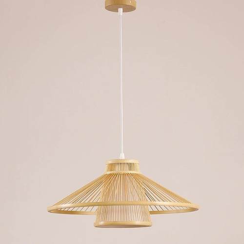 竹编吊灯日式藤编灯笼茶室网红餐厅名宿酒店包间中式吊灯吊灯