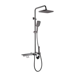 全铜淋浴器花洒加软管套装智能四档家用入墙式增加智能温控