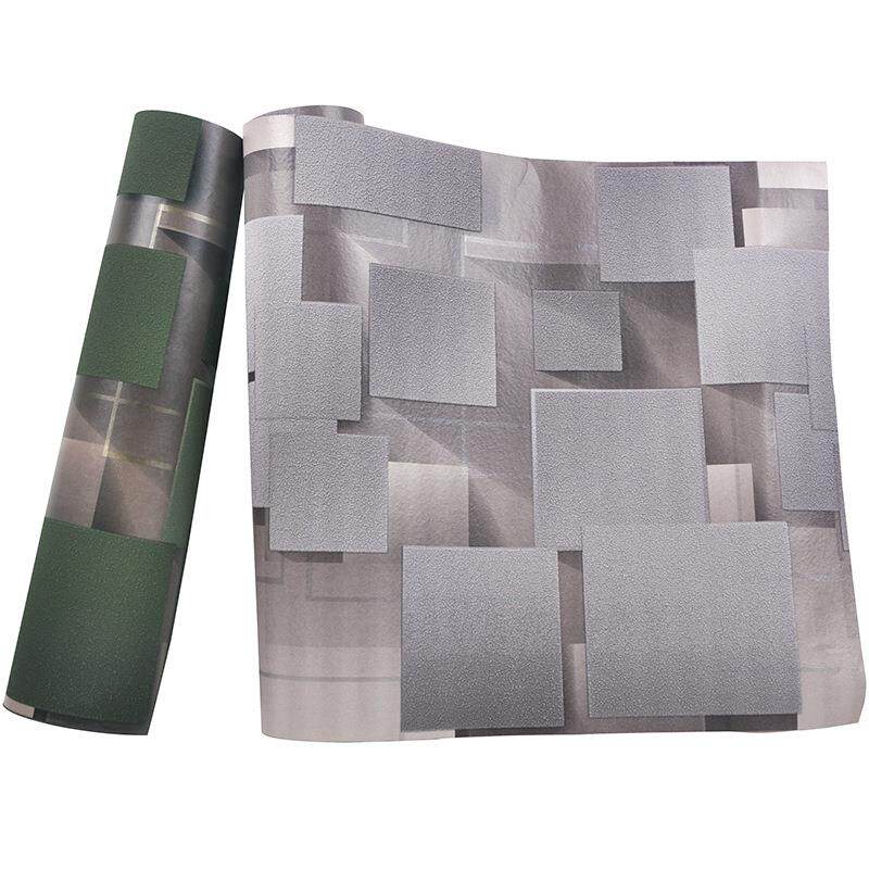 新款加厚鹿皮绒壁纸卧室家用抽象几何3d电视背景墙无纺布墙纸