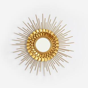 太阳镜壁挂件装饰品餐厅轻奢墙面镜子铁艺背景墙壁上玄关创意金属