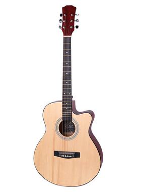 木吉他40寸民谣吉他缺角全椴木新手练习普及琴guitar