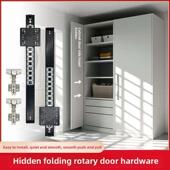 隐形折叠家居隐藏门回转门衣柜门橱柜侧插门插件隐形门静音导轨