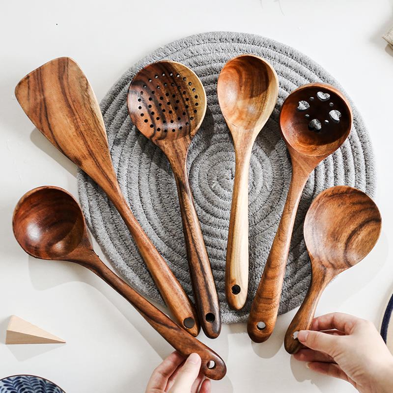 实木木头不粘锅专用木质天然无漆家用耐高温日式长柄炒菜木薄铲子