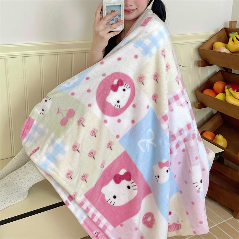 梨梦 猫咪时光 可爱薄毯子夏季空调牛奶绒盖毯沙发毛毯办公室午睡