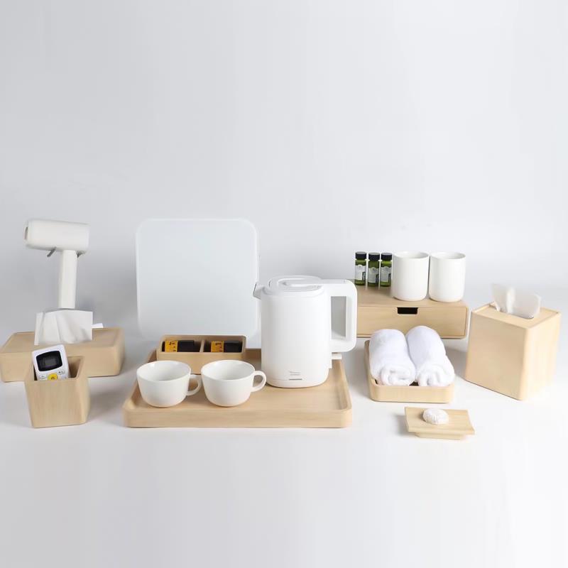 泊为木纹收纳盒洗漱用品牙具盒纸巾盒宾馆遥控器盒托 托盘茶叶格