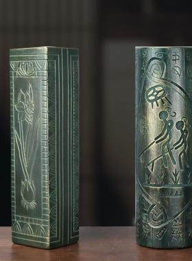 仿古青铜陶瓷摆件中式家居装饰品客厅桌面博古架书房工艺品礼品