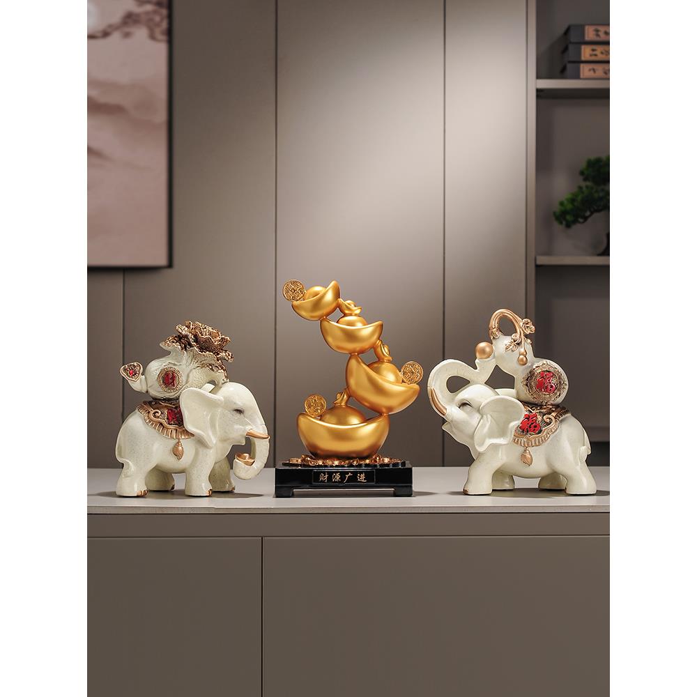 一对大象饰品，聚集财富，创意家居配件为客厅，入口电视柜，酒柜