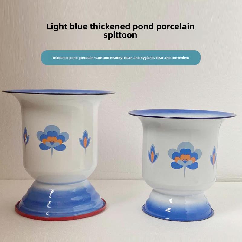 痰盂坐便器尿壶尿桶便盆女卧室家用搪瓷高脚儿童老人卧床移动马桶