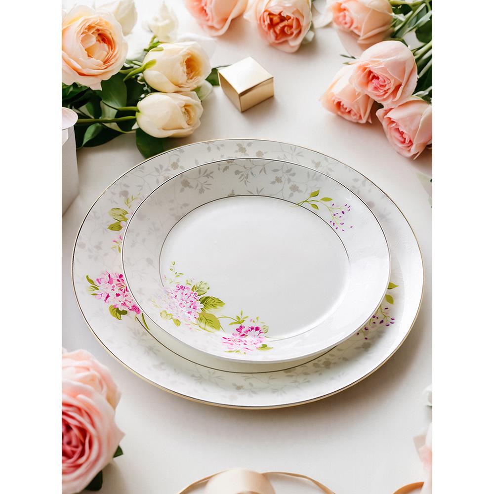 隆达骨瓷折扣买2发3盘子家用菜盘分餐盘备菜盘早餐盘西餐餐盘圆盘