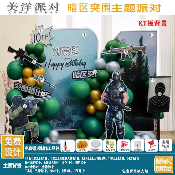 暗区突围主题男孩十岁生日派对KT板背景海报帽子迎宾布置气球装饰,节庆用品/礼品,装扮布置套餐,淘宝优惠券,粉丝福利购,淘宝优惠卷