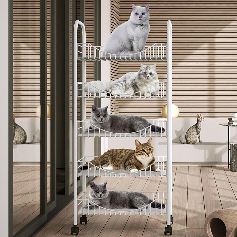 猫床上下铺小推车置物架带轮猫爬收纳层架子不粘毛四季通用宠物猫