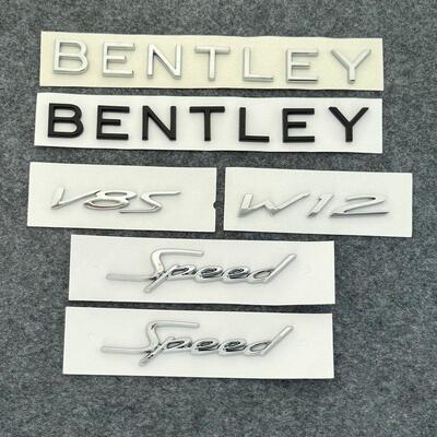 适用宾利英文车标BENTLEY后备箱字母标飞驰添越欧陆W12 V8S侧标贴