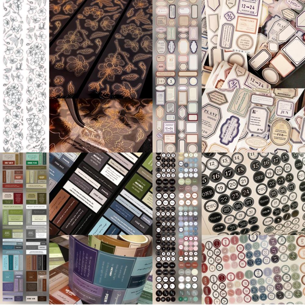 现货渺金标签收集打字机一言收集②百仓家手帐贴纸卷和纸胶带贴纸