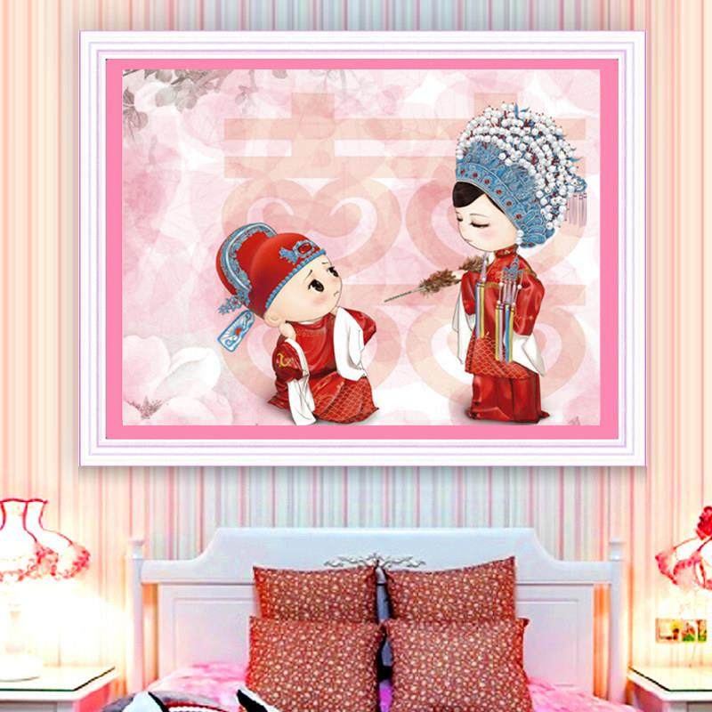 2024新款结婚用的十字绣点贴钻5d喜庆钻石画情侣婚房客厅卧室满钻