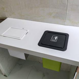 洗手盆垃圾桶嵌入式 丢垃圾盖板洗面台垃圾口卫生间台上隐藏垃圾桶