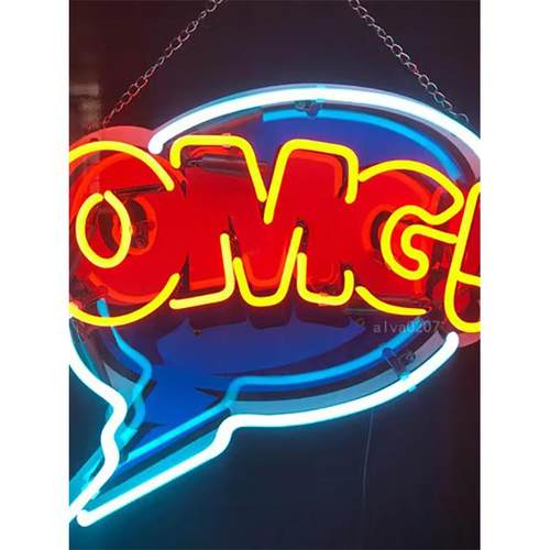 霓虹灯欧美波普漫画风复古玻璃管店铺背景墙装饰灯可定制调光