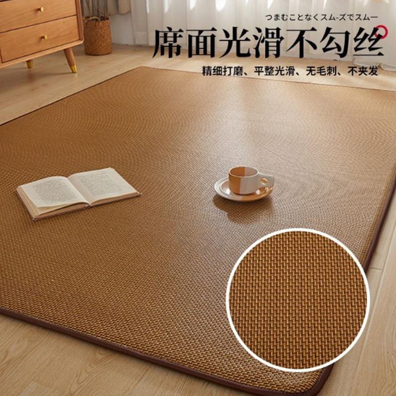 夏季凉席地垫榻榻米床垫大炕垫子打地舖睡垫爬爬垫折叠藤席垫冰丝