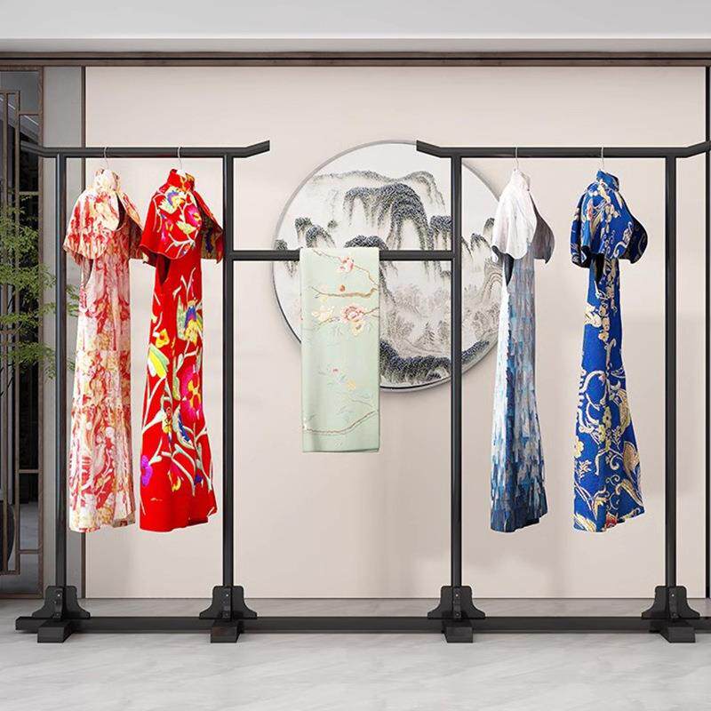 新款衣帽架简约中式挂衣架实木落地衣架卧室服装展示架子挂衣架