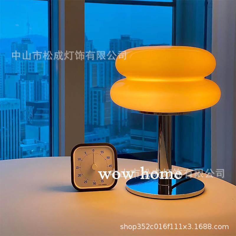 批发美式复古台灯百褶简约卧室床头书房ins少女北欧创意小台灯
