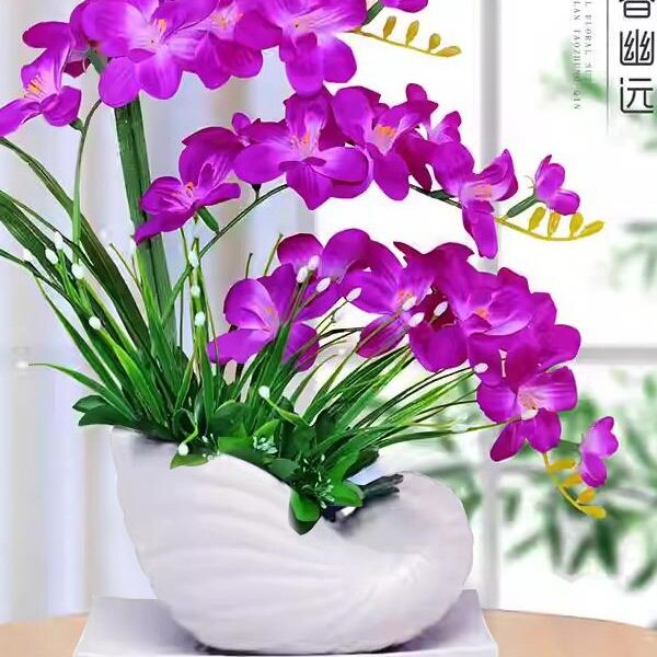 蝴蝶兰仿真花绢花摆件装饰品家居客厅室内电视柜假花仿真花摆设花