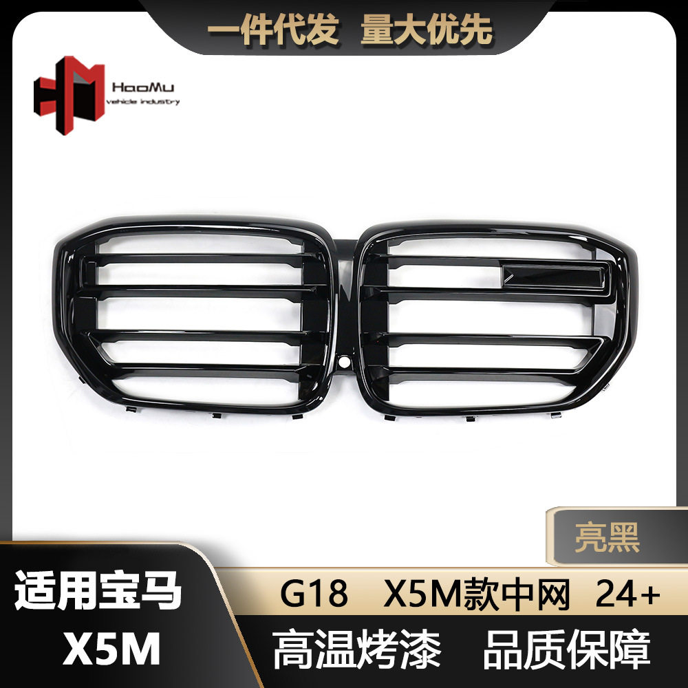 适用于宝马X5 G05LCI G18LCI改X5M中网改装亮黑横杠中网格栅