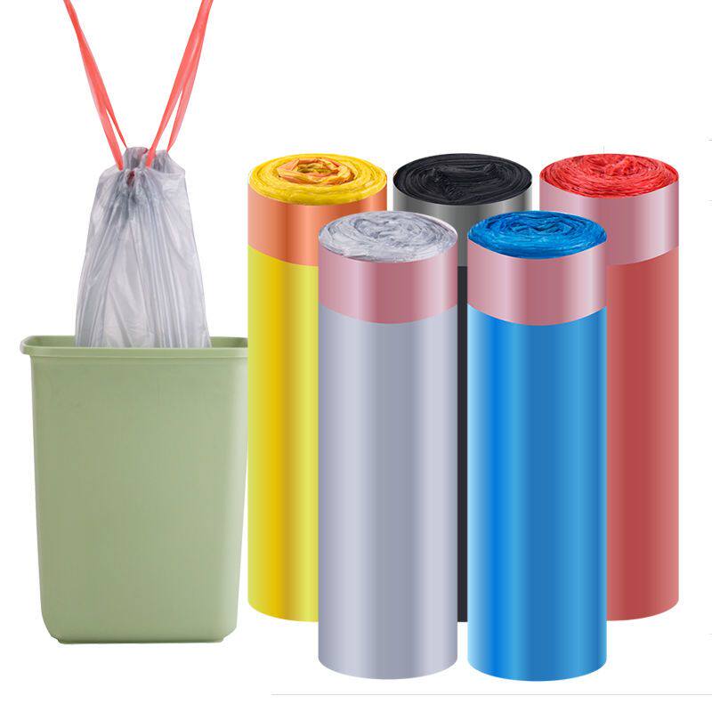 加厚抽绳垃圾袋家用手提式大小号背心自动收口厨房穿绳带绳塑料袋