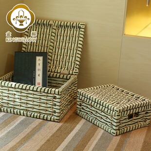 精选金柳收纳筐带盖子储物篮子 收纳篮内衣收纳收纳盒储物箱盒子