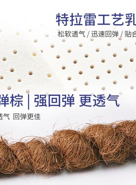 椰棕床垫棕垫特拉雷天然乳胶榻榻米定制尺寸薄垫子山棕透气高支撑