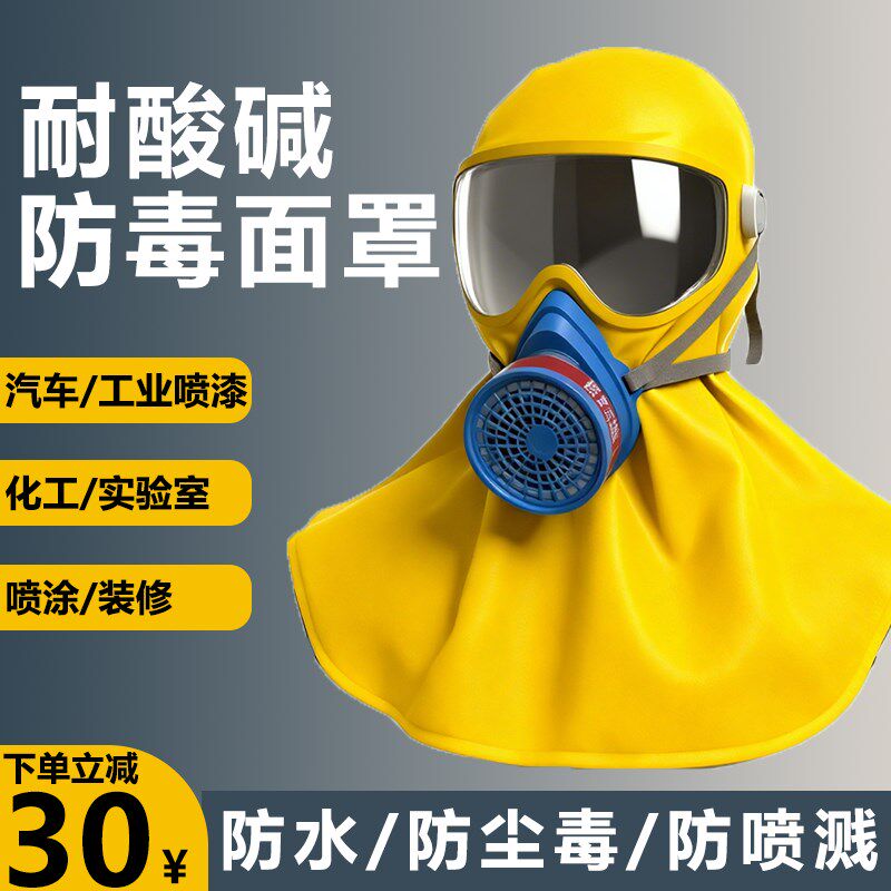 耐酸碱防毒面具喷漆专用打磨化工实验室防腐蚀一体全脸防尘面罩
