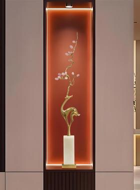 入口垂直高幸运幸运鹿工艺品新中国风房子客厅电视柜装饰酒店壁龛