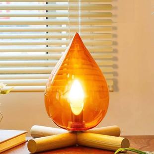 火堆灯台灯复古氛围灯卧室床头小夜灯民宿装饰艺术创意火焰火苗灯