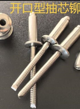 精选304全不锈钢抽芯铆钉GB12618开口型全钢圆头拉铆钉拉钉4.04.8