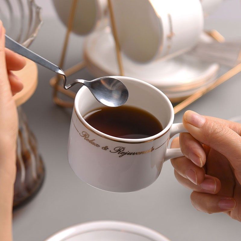 精选Cliton咖啡杯碟套装 欧式金边陶瓷杯碟杯早餐杯6杯6碟6勺+金,餐饮具,咖啡杯,淘宝优惠券,粉丝福利购,淘宝优惠卷